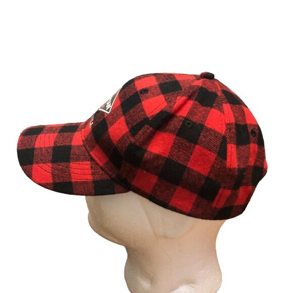 Spartan Never Settle RV Motorhome Hat Cap Red Black Plaid Adjustable Back NWOT - Picture 3 of 7